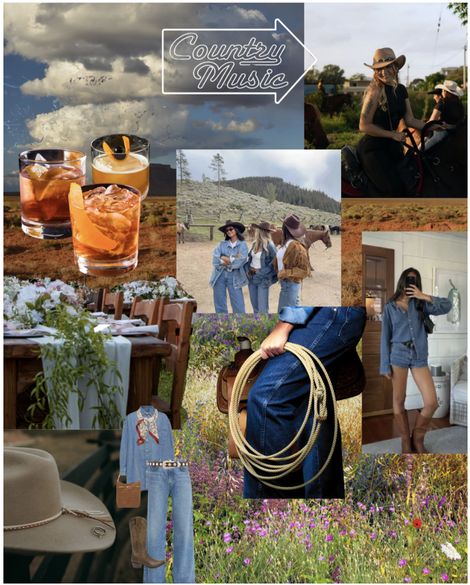 Blue Jean Bride elevated cowgirl bachelorette mood board